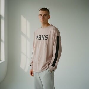 NWT Alphalete Mens Top PBNS - Proud But Never Satisfied" Long Sleeve Sz. M